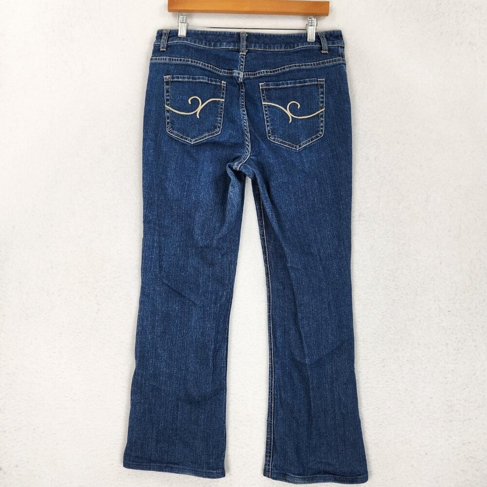 Chicos Jeans Womens 0.5 Short Blue 6 Additions Mid Rise Bootcut Stretch Denim - Picture 7 of 10
